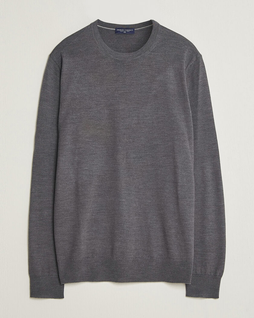 Charles Tyrwhitt Pure Merino Crew Neck Jumper Grey – Grijs
