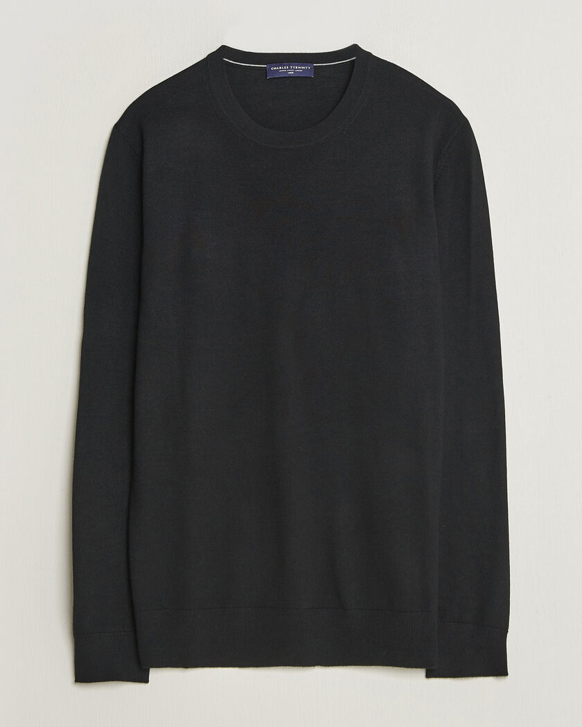 Charles Tyrwhitt Pure Merino Crew Neck Jumper Black – Zwart