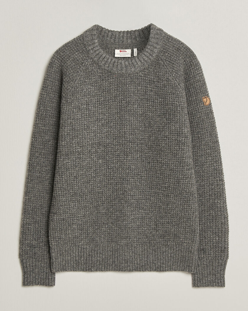 Fjällräven Övik Wool Waffle Knit Grey Melange – Grijs