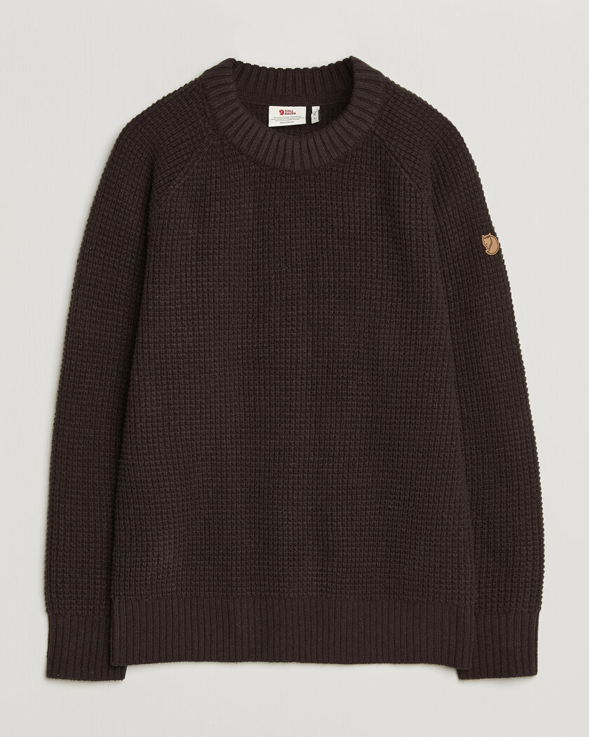 Fjällräven Övik Wool Waffle Knit Black Oak – Bruin