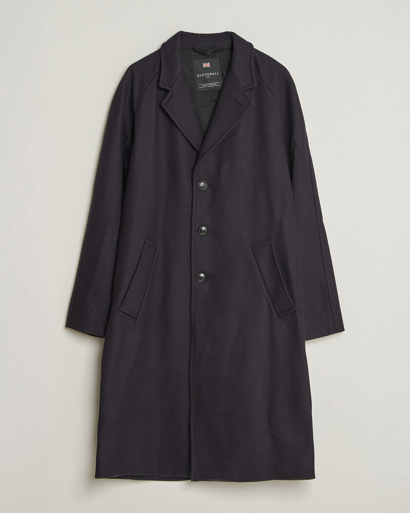 Gloverall Chesterfield Wool/Cashmere Refined Coat Navy – Blauw