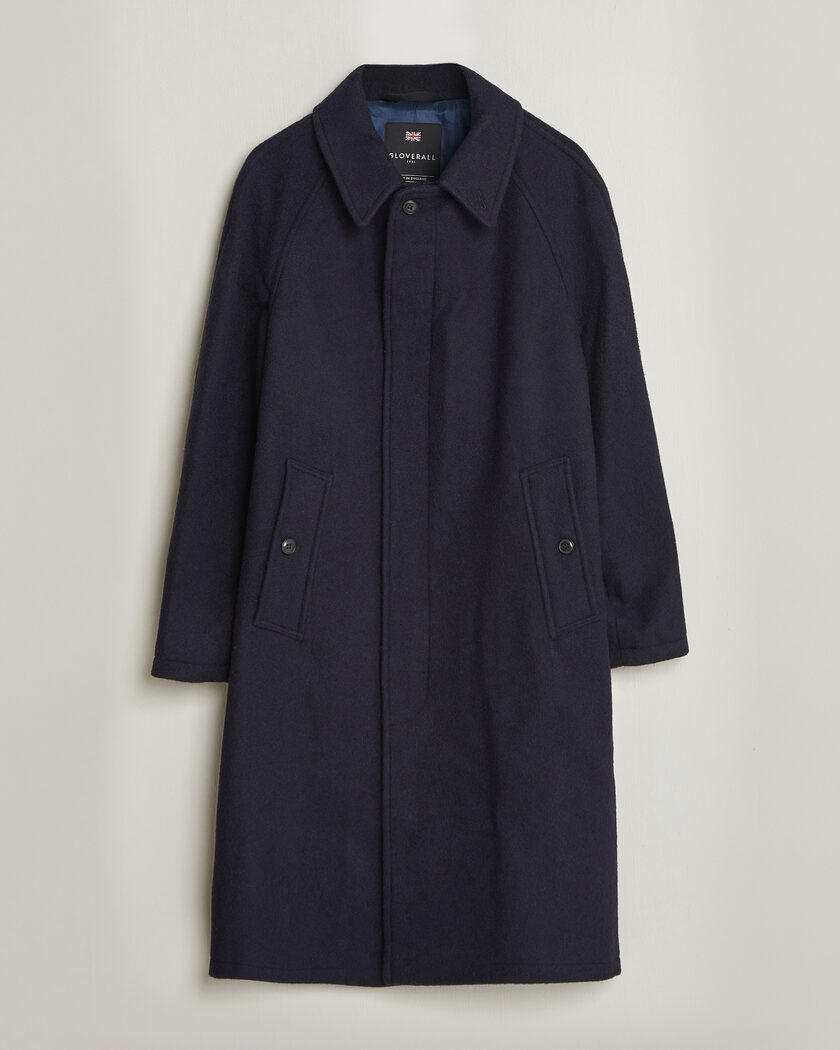 Gloverall Hynes Wool Coat Navy – Blauw