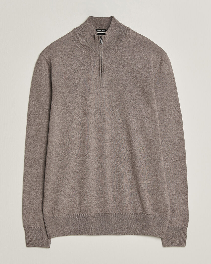 BOSS BLACK Ebenji Merino Knitted Half Zip Open Brown – Bruin