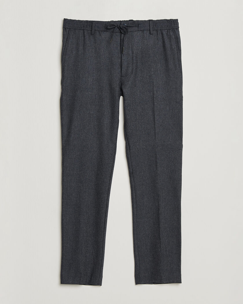 BOSS BLACK Kane Brushed Drawstring Trousers Dark Blue – Blauw