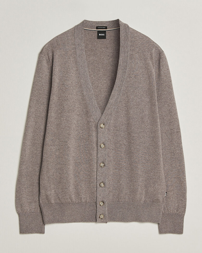 BOSS BLACK Mardon Wool Cardigan Open Brown – Bruin