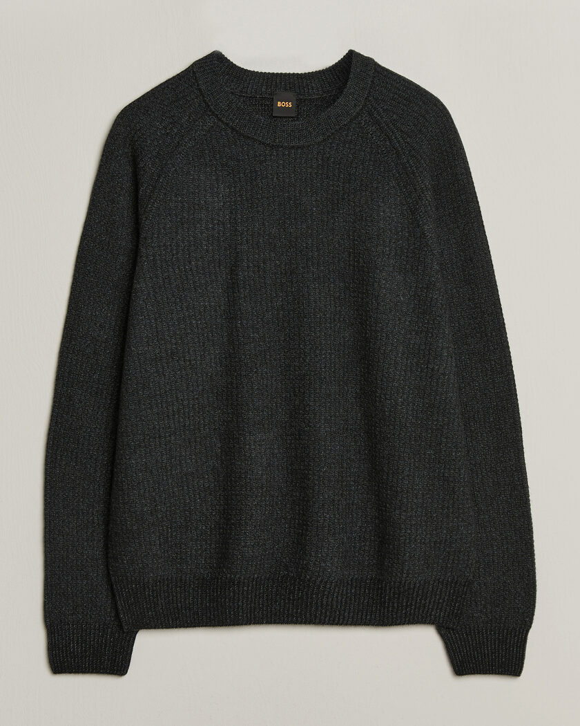 BOSS ORANGE Kepler Wool Knitted Sweater Black – Zwart