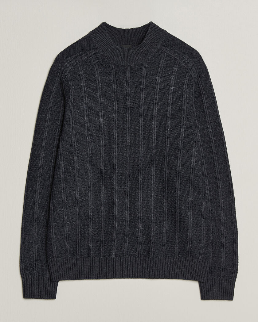 BOSS ORANGE Katoolo Wool/Cotton Knitted Turtleneck Dark Blue – Blauw
