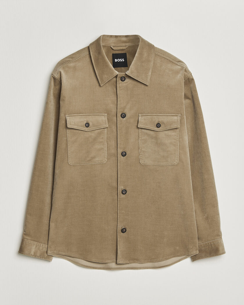 BOSS BLACK Carper Corduroy Overshirt Open Brown – Beige