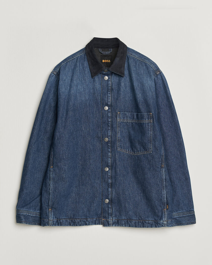 BOSS ORANGE Laredo Denim Overshirt Navy – Blauw