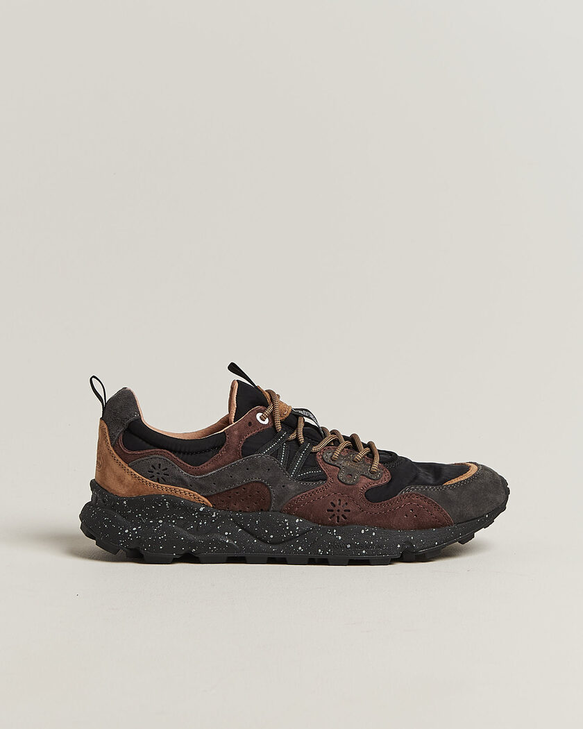 Flower Mountain Yamano 3 Suede/Nylon Sneaker Black/Brown – Zwart