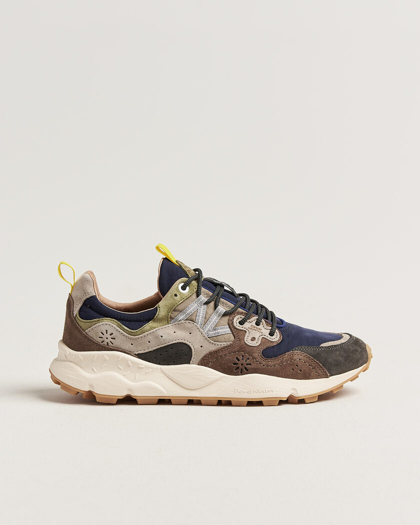 Flower Mountain Yamano 3 Suede/Nylon Sneaker Dark Grey/Brown – Grijs