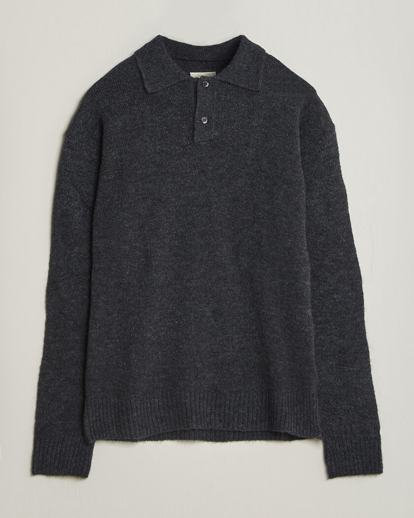 Forét Alpine Polo Knit Dark Grey Melange – Grijs