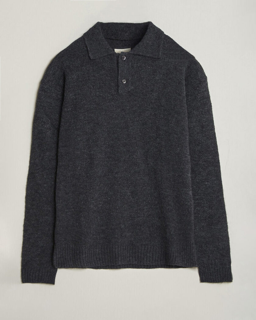 Forét Alpine Polo Knit Dark Grey Melange – Grijs