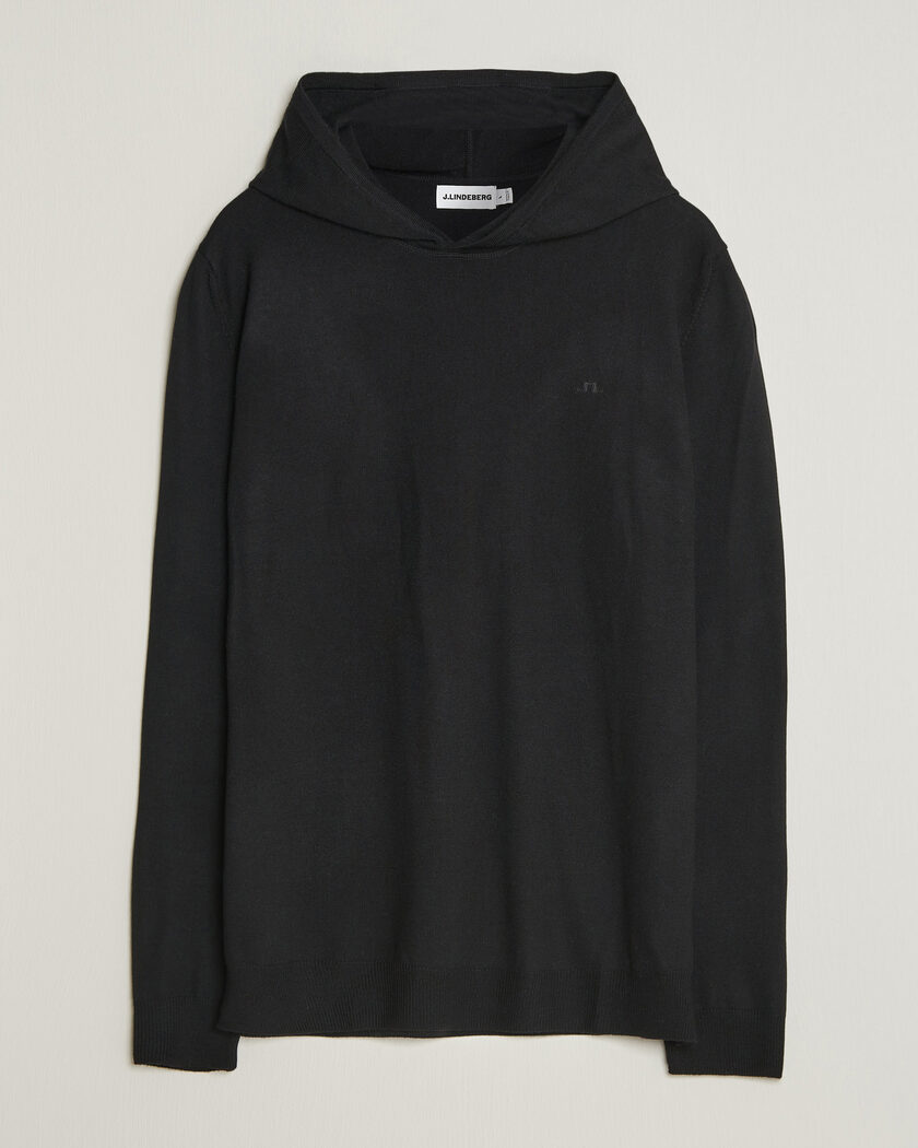J.Lindeberg Karl Merino Hoodie Black – Zwart