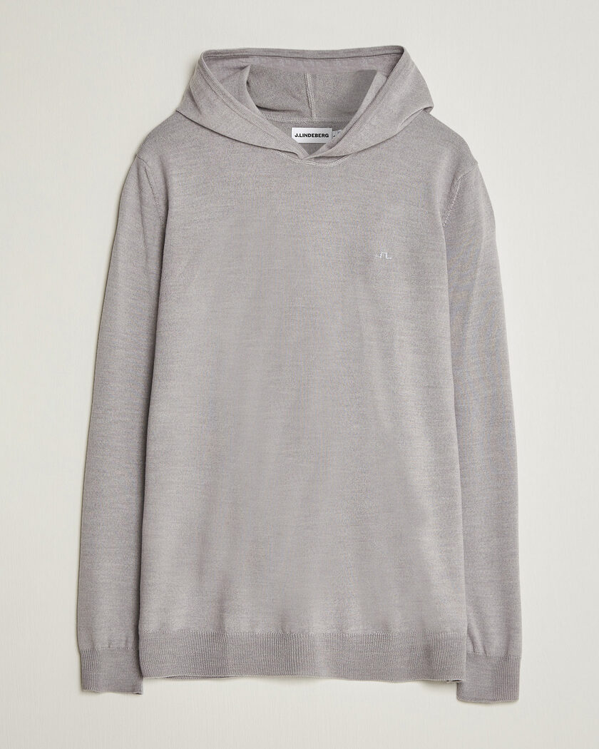 J.Lindeberg Karl Merino Hoodie Light Grey Melange – Grijs