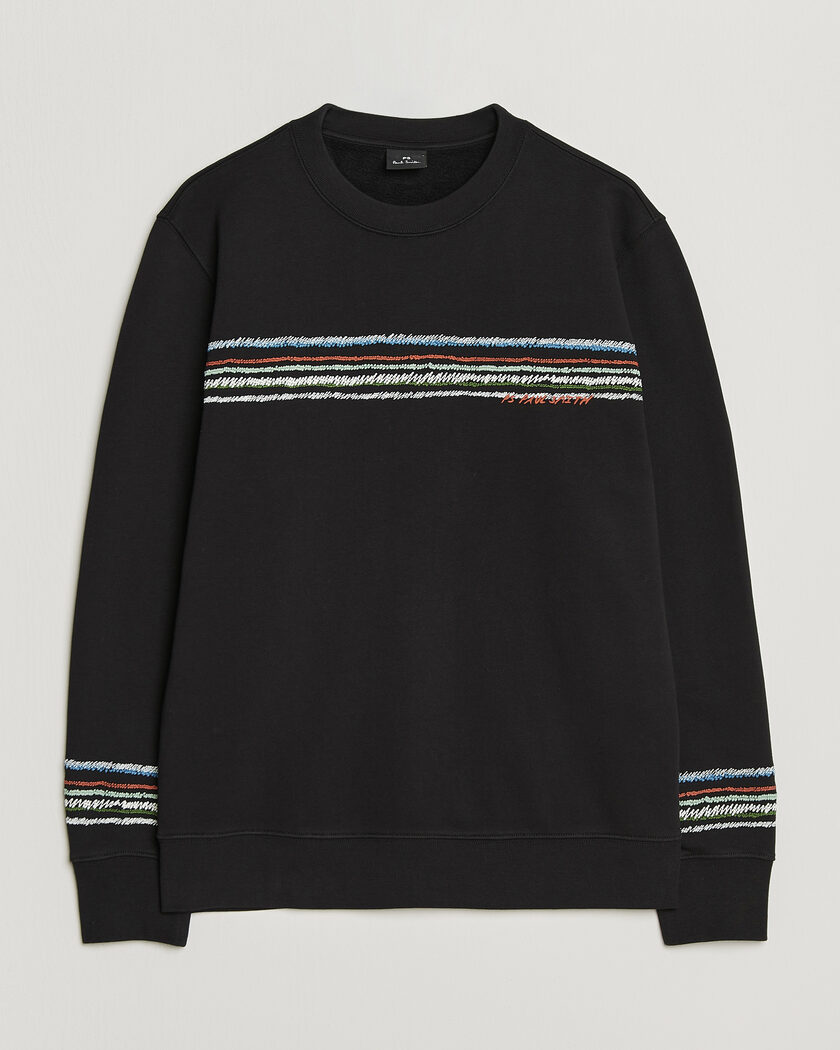 PS Paul Smith Stripes Crew Neck Sweatshirt Black – Zwart