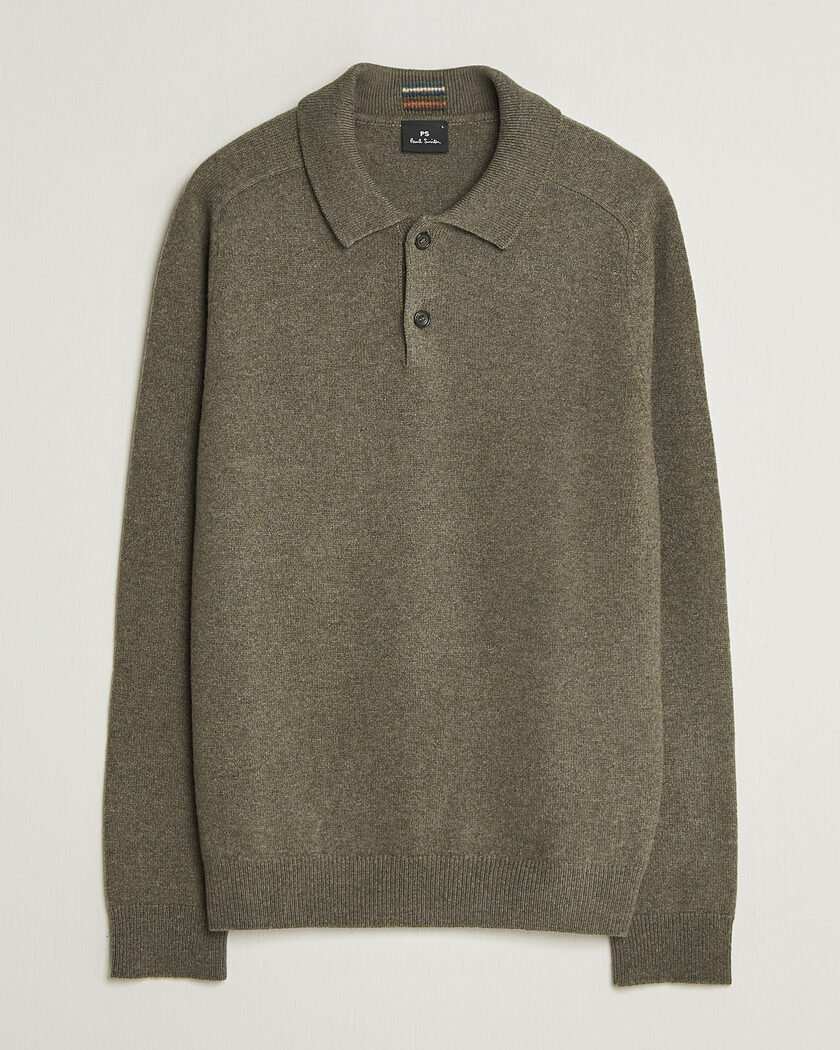 PS Paul Smith Wool Knitted Polo Green – Groen