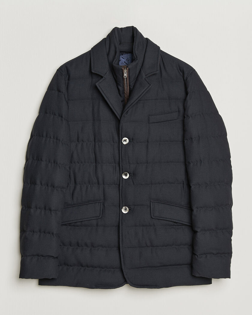 Herno Flannel Down Blazer Navy – Blauw