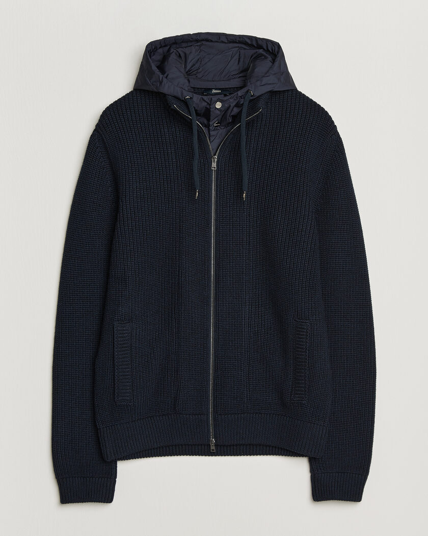 Herno Full Zip Knit Cardigan Navy – Blauw