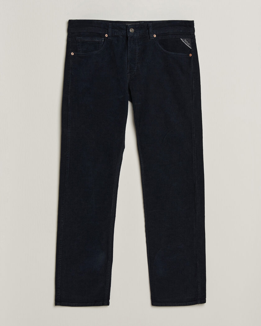 Replay Grover Corduroy 5-Pocket Pants Navy – Blauw