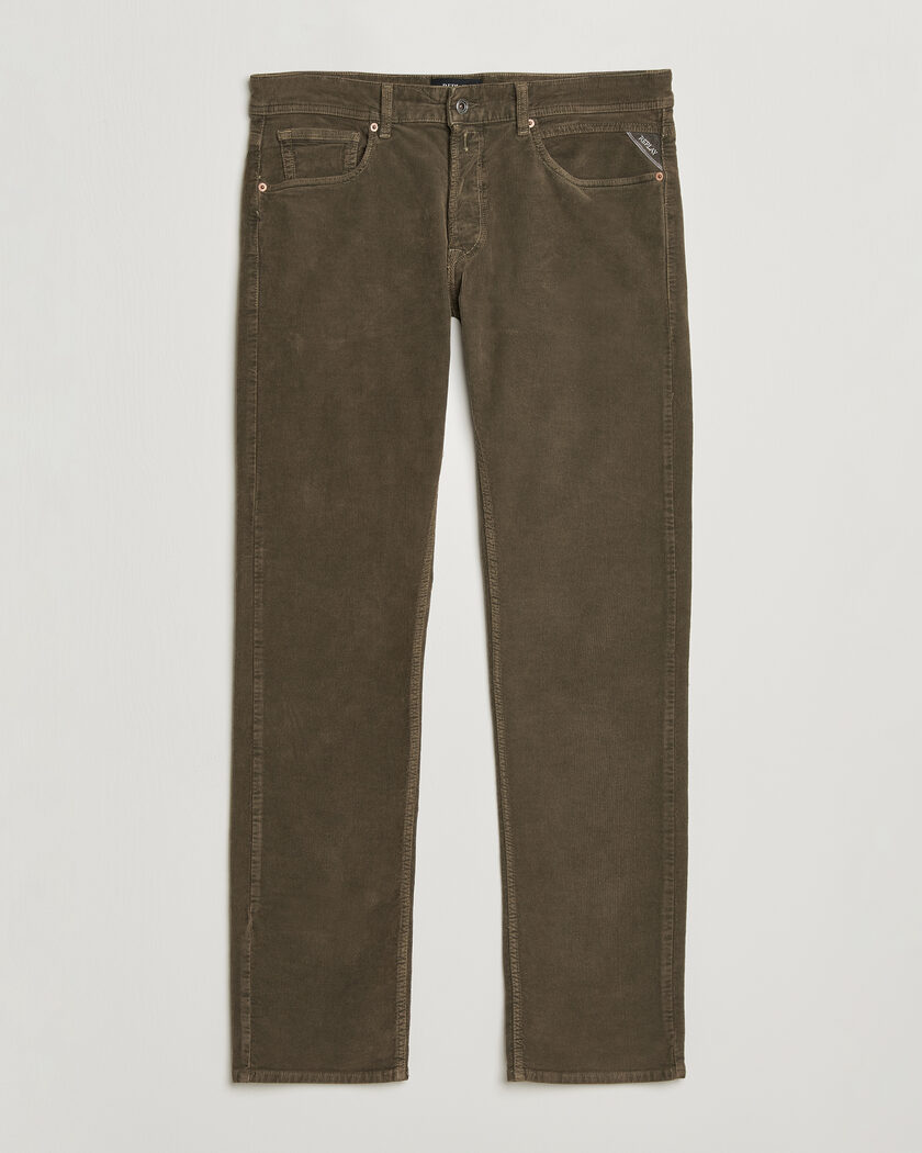 Replay Grover Corduroy 5-Pocket Pants Mud Green – Groen