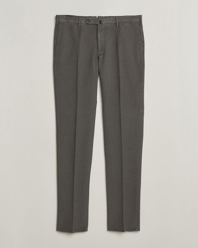 Incotex Regular Fit Soft Cotton Stretch Chinos Dark Grey – Grijs