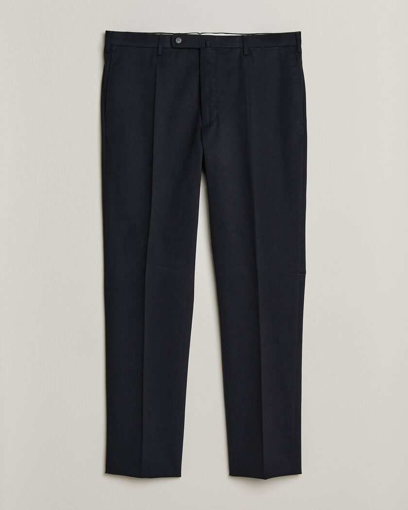 Incotex Regular Fit Cotton/Cashmere Trousers Navy – Blauw