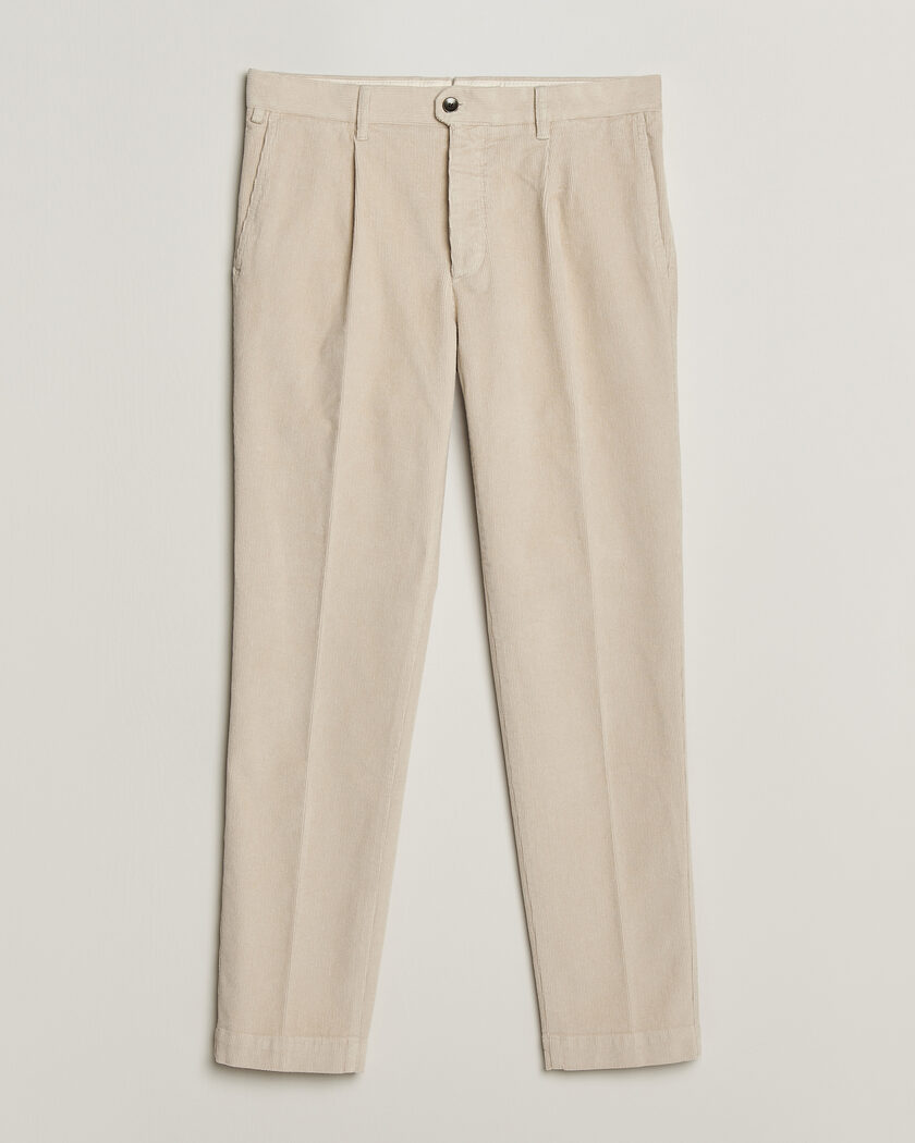 Incotex Regular Fit Washed Corduroy Slacks Off White – Wit