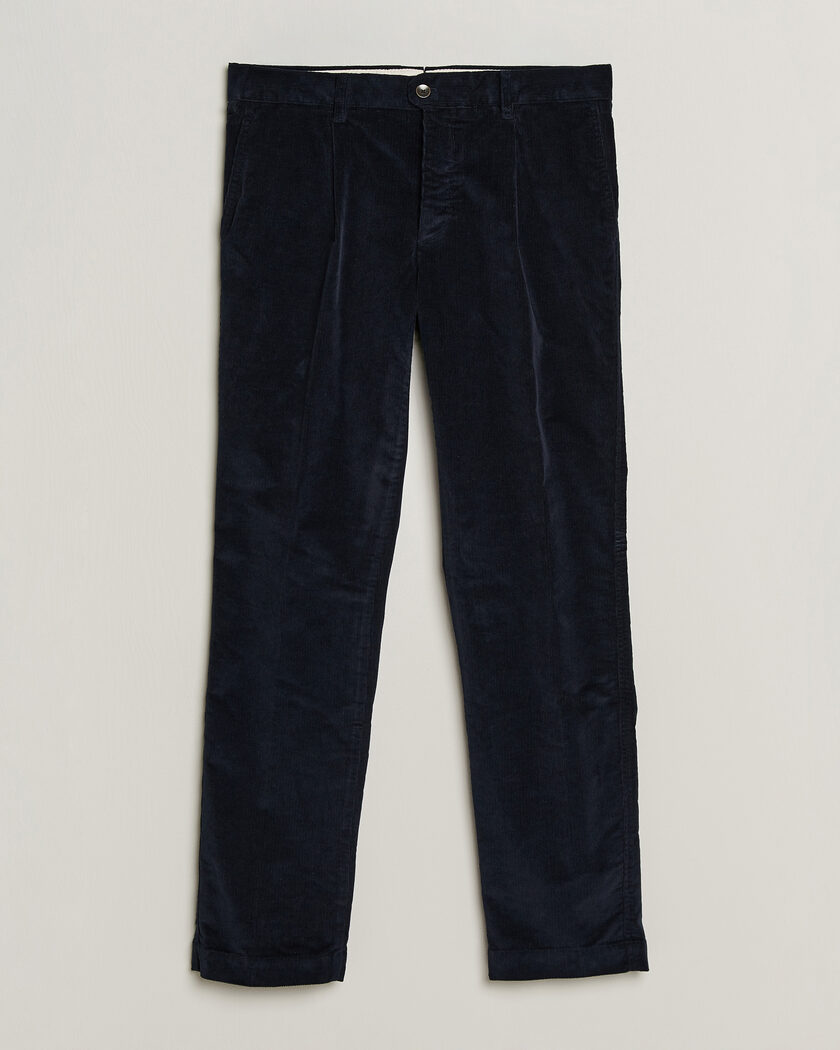  Incotex Regular Fit Washed Corduroy Slacks Navy – Blauw