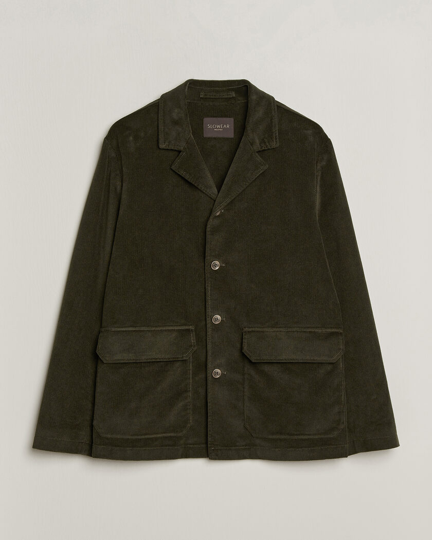 Incotex Corduroy Sports Jacket Forest Green – Groen