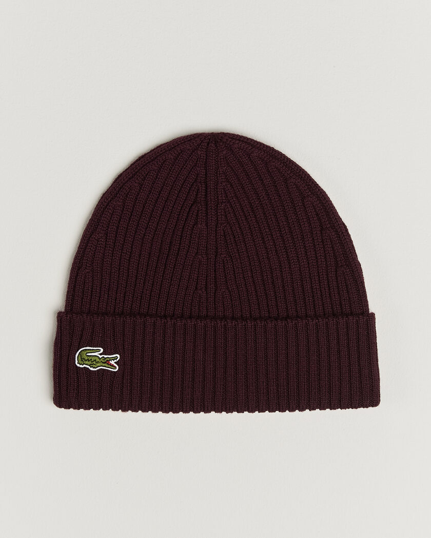 Lacoste Wool Knitted Beanie Oxalis – Rood