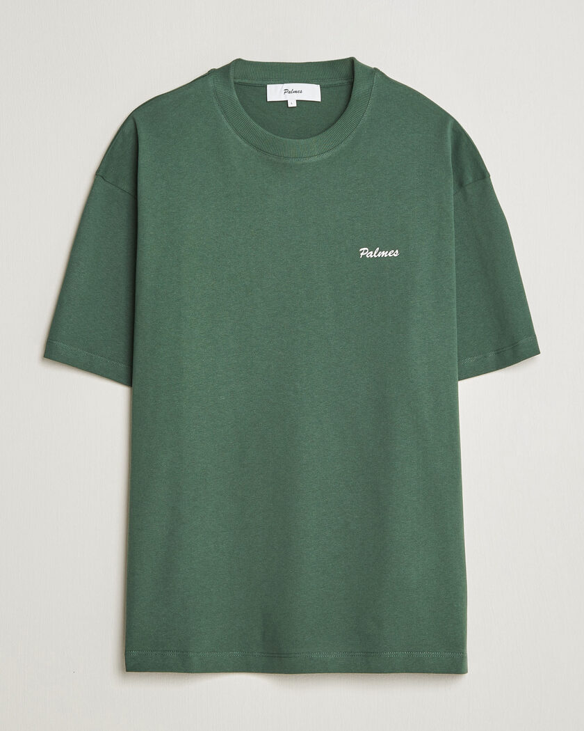 Palmes Logo T-Shirt Dark Green – Groen