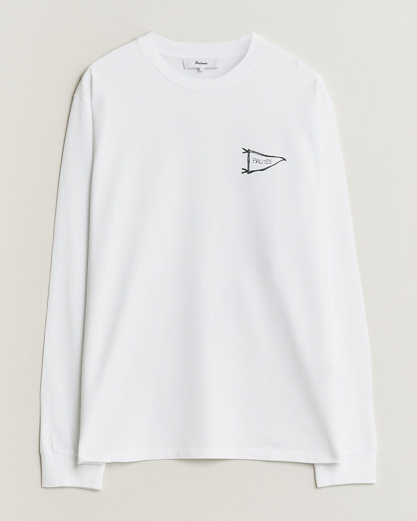Palmes Pennant Long Sleeve T-Shirt White – Wit