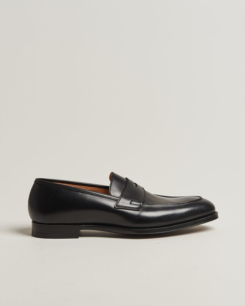 Crockett & Jones Crawford Handgrade Penny Loafer Black Calf – Zwart