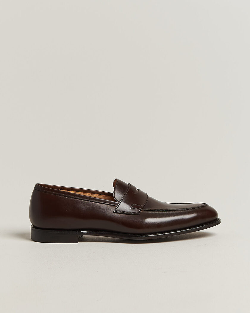 Crockett & Jones Crawford Handgrade Penny Loafer Dk Brown Antique Calf – Bruin