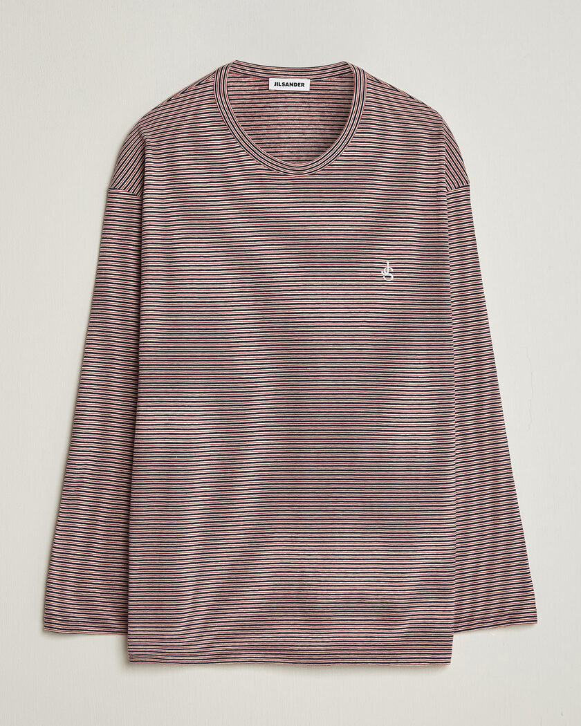 Jil Sander Long Sleeve Striped T-Shirt Red – Rood