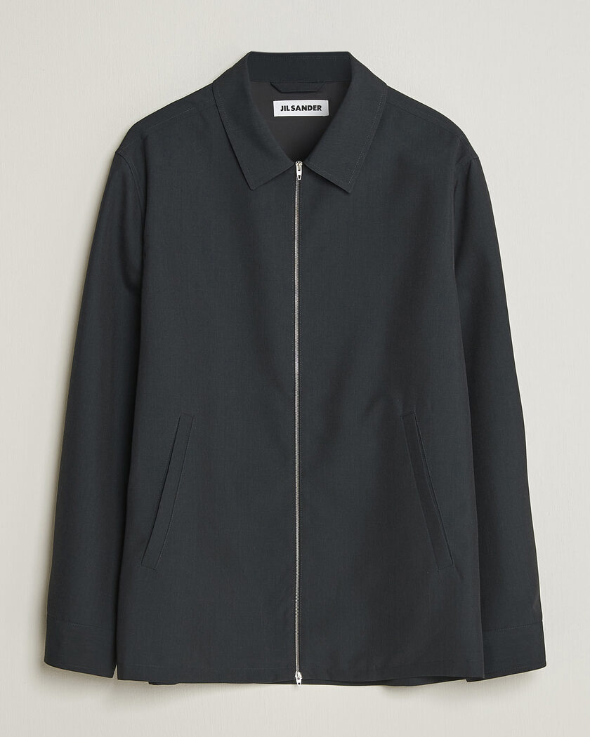 Jil Sander Zip Shirt Jacket Charcoal – Grijs