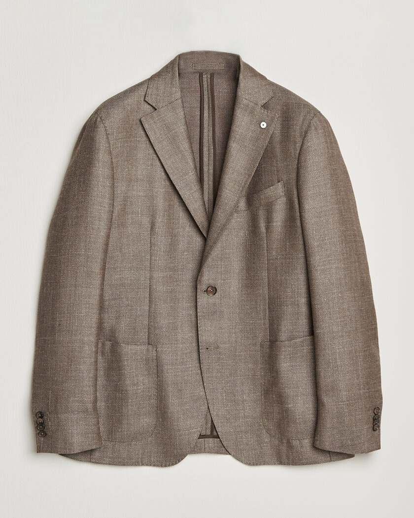 L.B.M. 1911 Jack Wool/Silk Hopsack Blazer Brown – Bruin