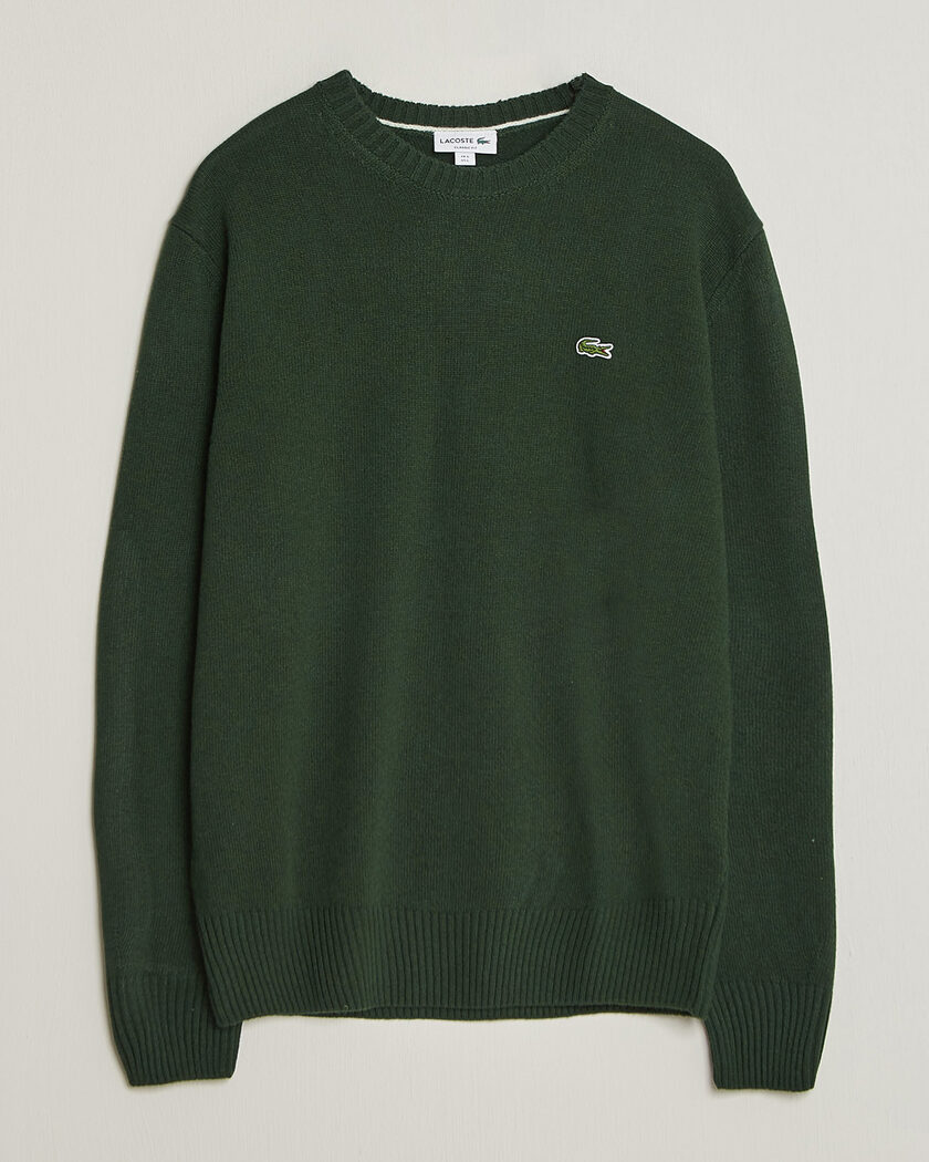 Lacoste Carded Wool Crew Neck Sinople – Groen