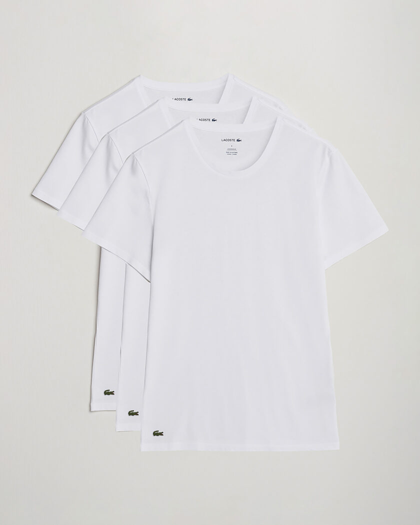 Lacoste 3-Pack Crew Neck T-Shirt White – Wit