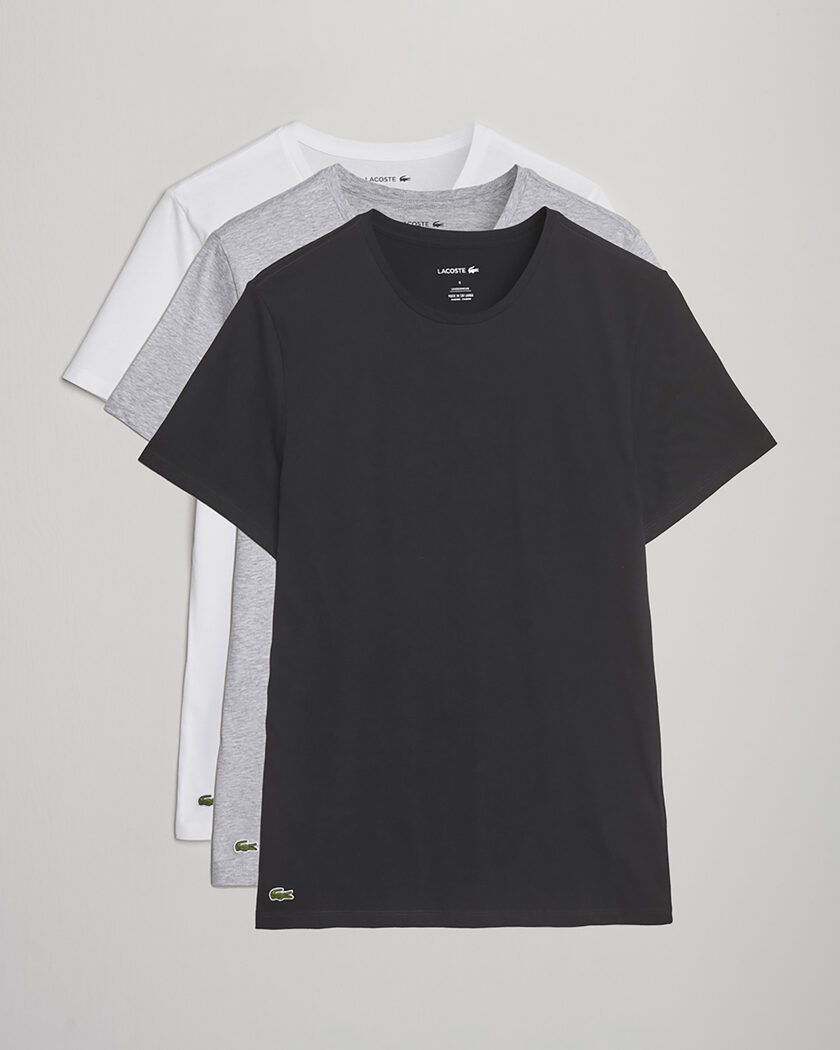 Lacoste 3-Pack Crew Neck T-Shirt White/Grey/Black – Meerkleurig