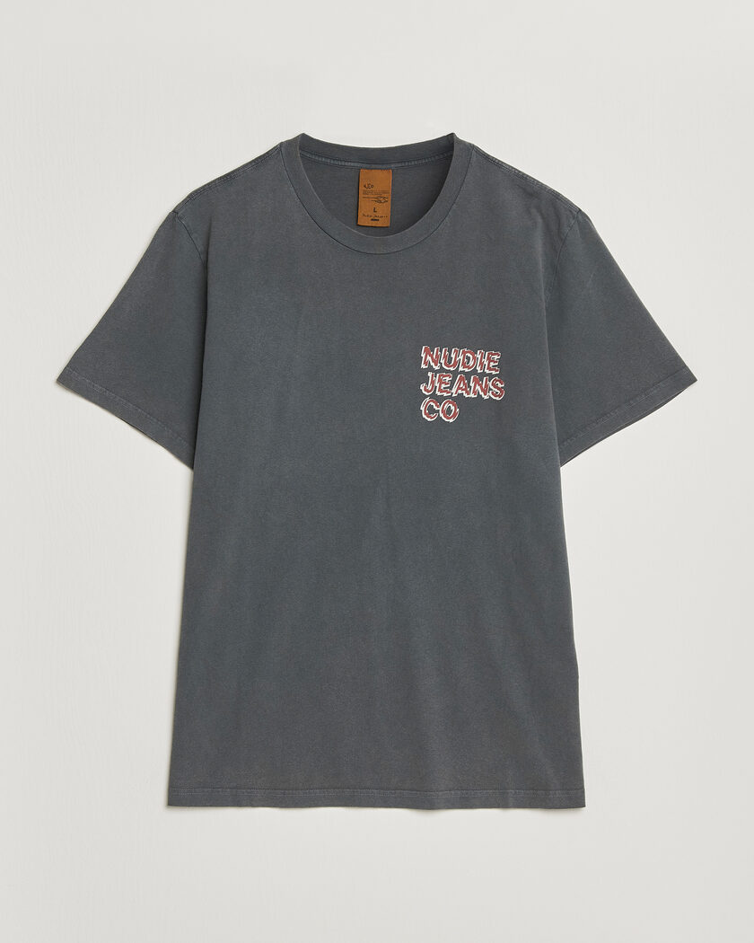 Nudie Jeans Roy Life Tracks T-Shirt Antracite – Grijs