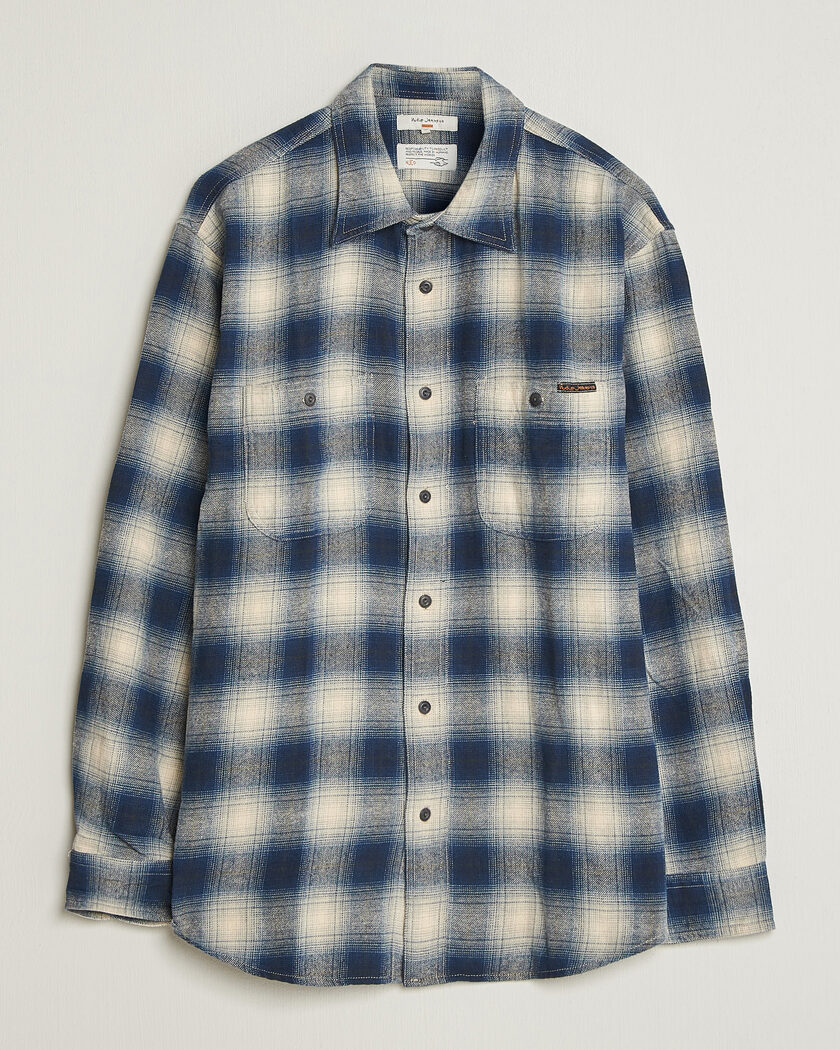Nudie Jeans Julian Worker Checked Shirt Blue – Blauw