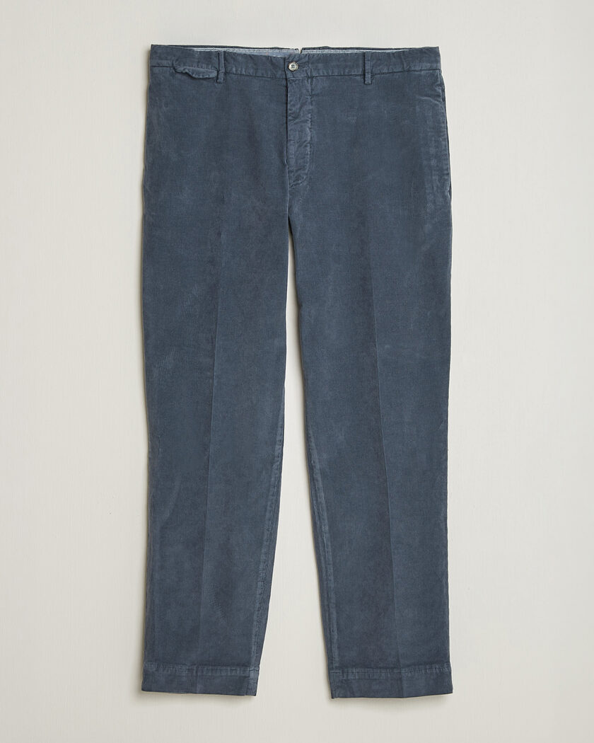 Santaniello Corduroy Trousers Iron Blue – Blauw