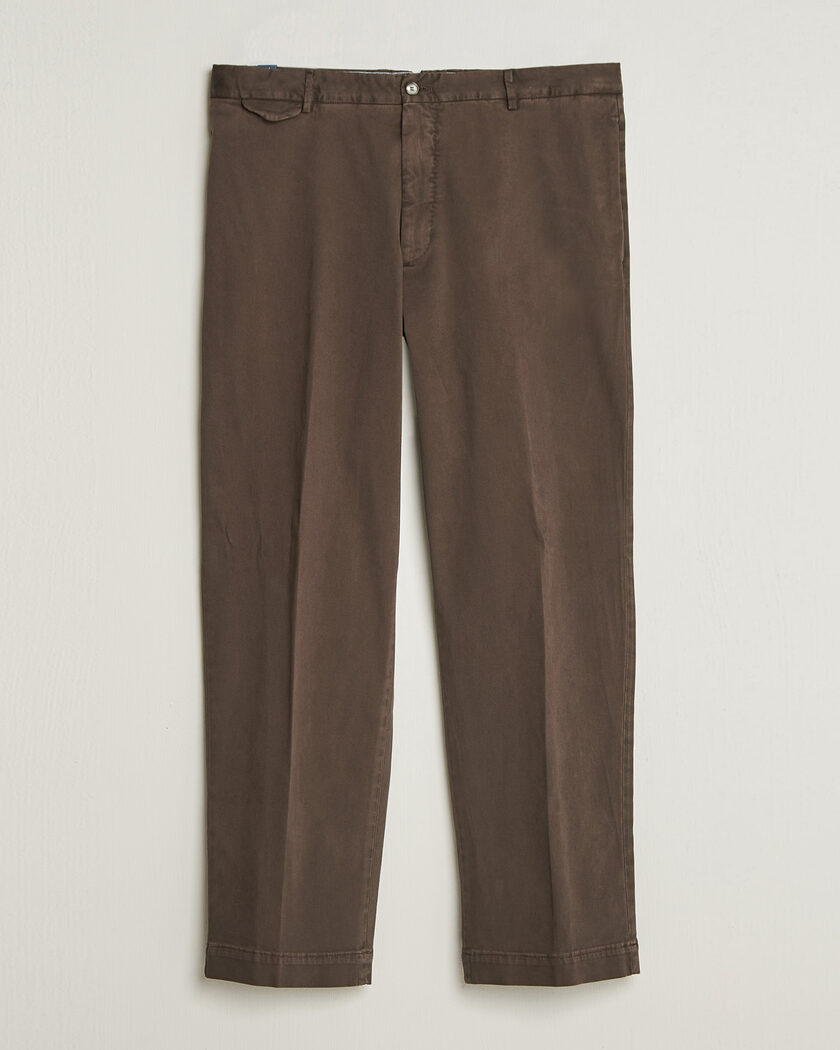 Santaniello Washed Cotton Trousers Brown – Bruin