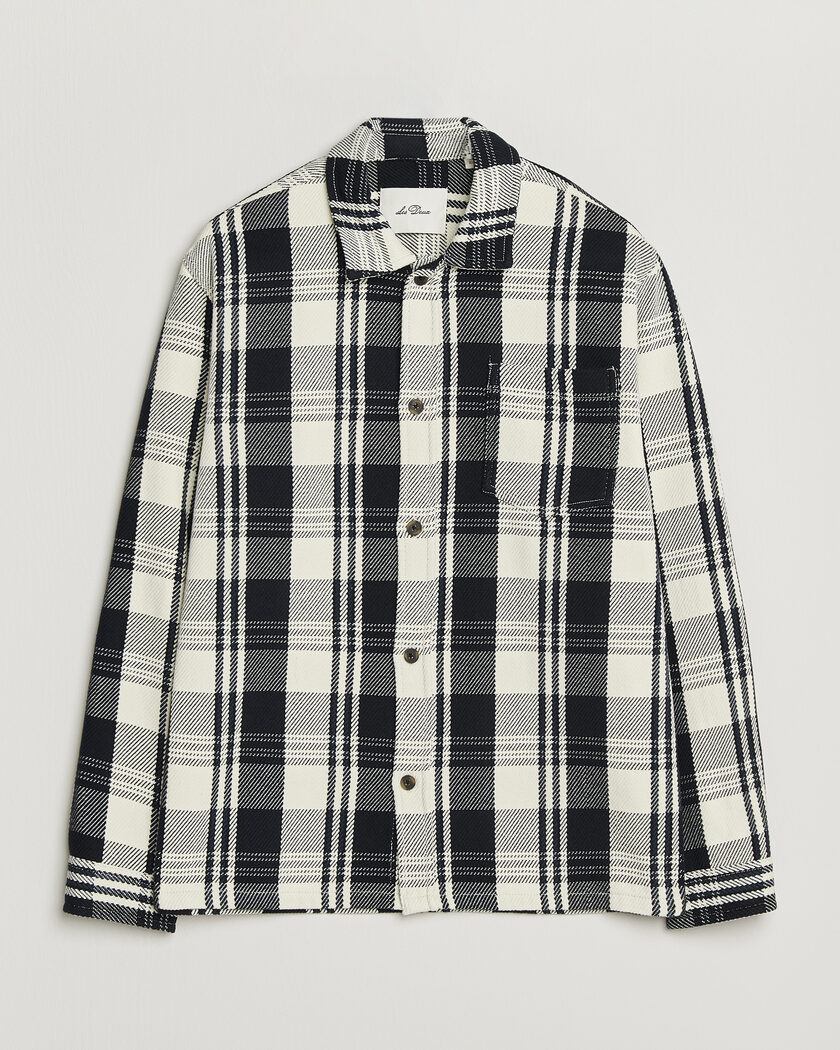 LES DEUX Structured Check Overshirt Dark Navy – Blauw