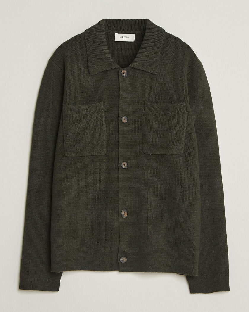 LES DEUX Milano Knit Overshirt Rosin Green – Groen