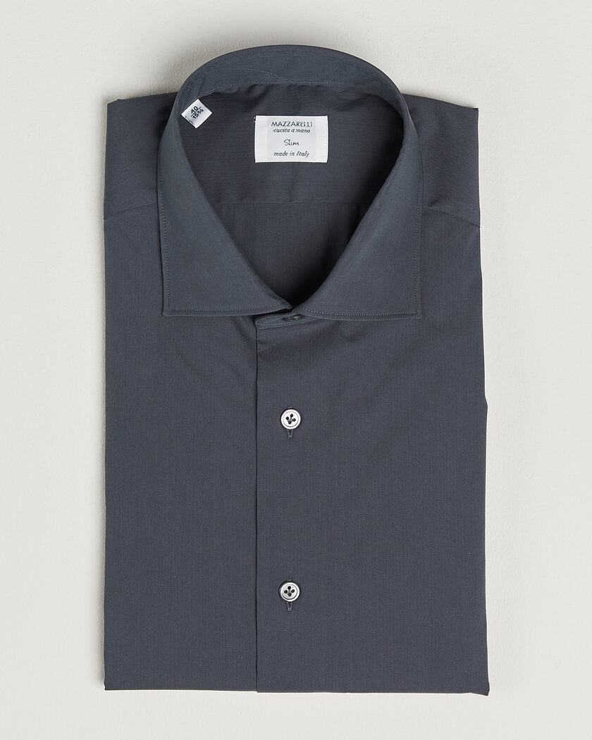 Mazzarelli Soft Cotton Popeline Shirt Grey – Grijs