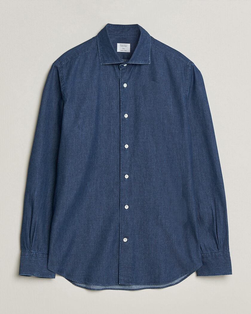 Mazzarelli Soft Denim Shirt Blue Wash – Blauw
