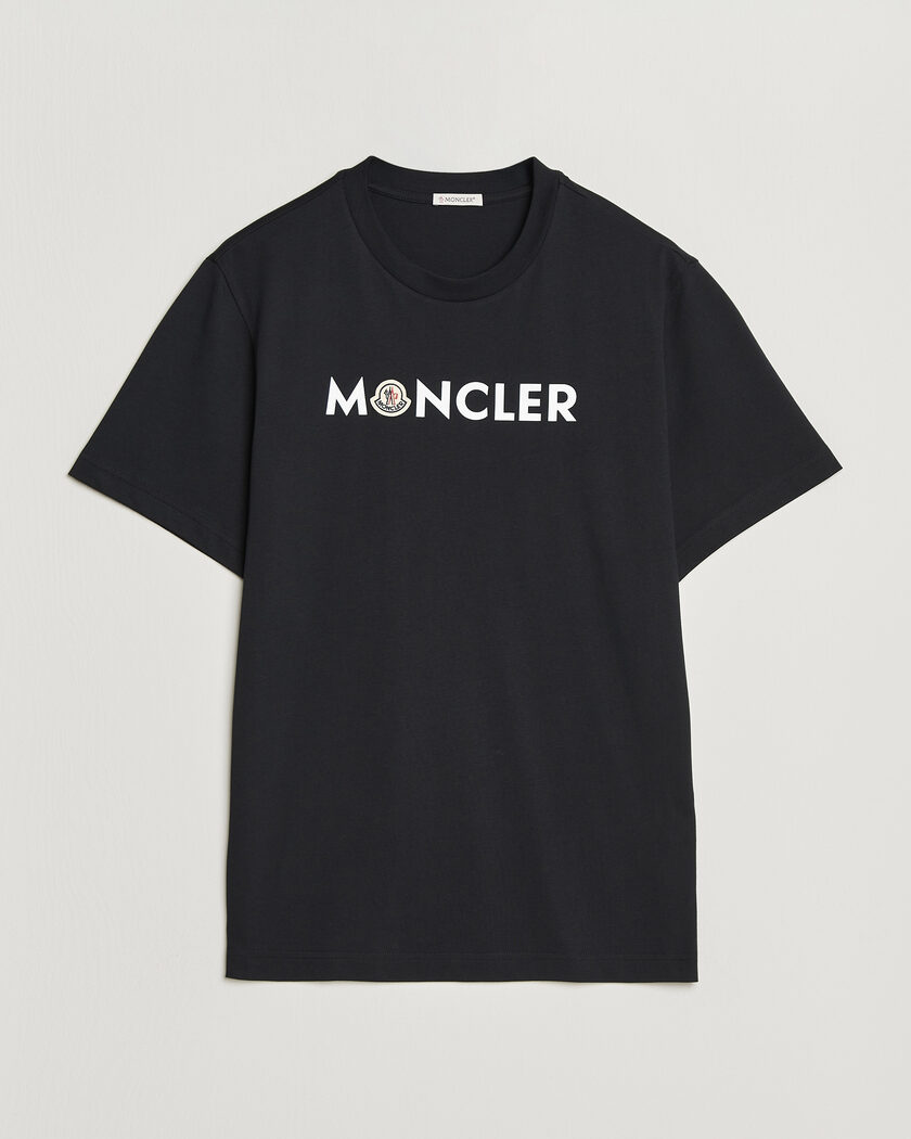 Moncler Logo Lettering T-Shirts Navy – Blauw